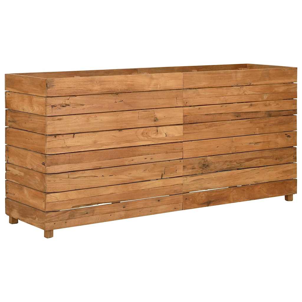 vidaXL Ζαρντινιέρα Υπερυψωμένη 150x40x72 εκ. Ανακυκλ. Ξύλο Teak/Ατσάλι - Image 2