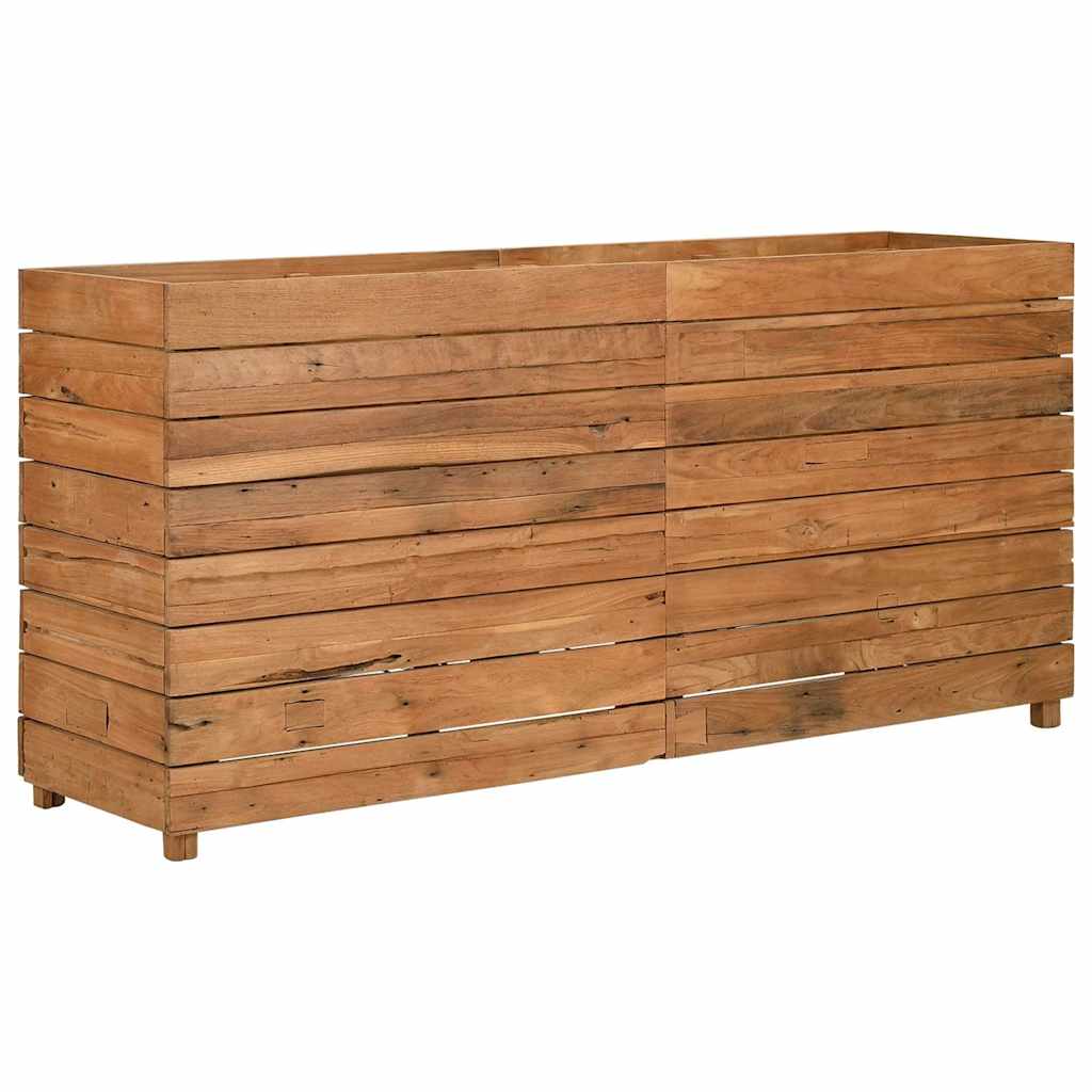 vidaXL Ζαρντινιέρα Υπερυψωμένη 150x40x72 εκ. Ανακυκλ. Ξύλο Teak/Ατσάλι - Image 4