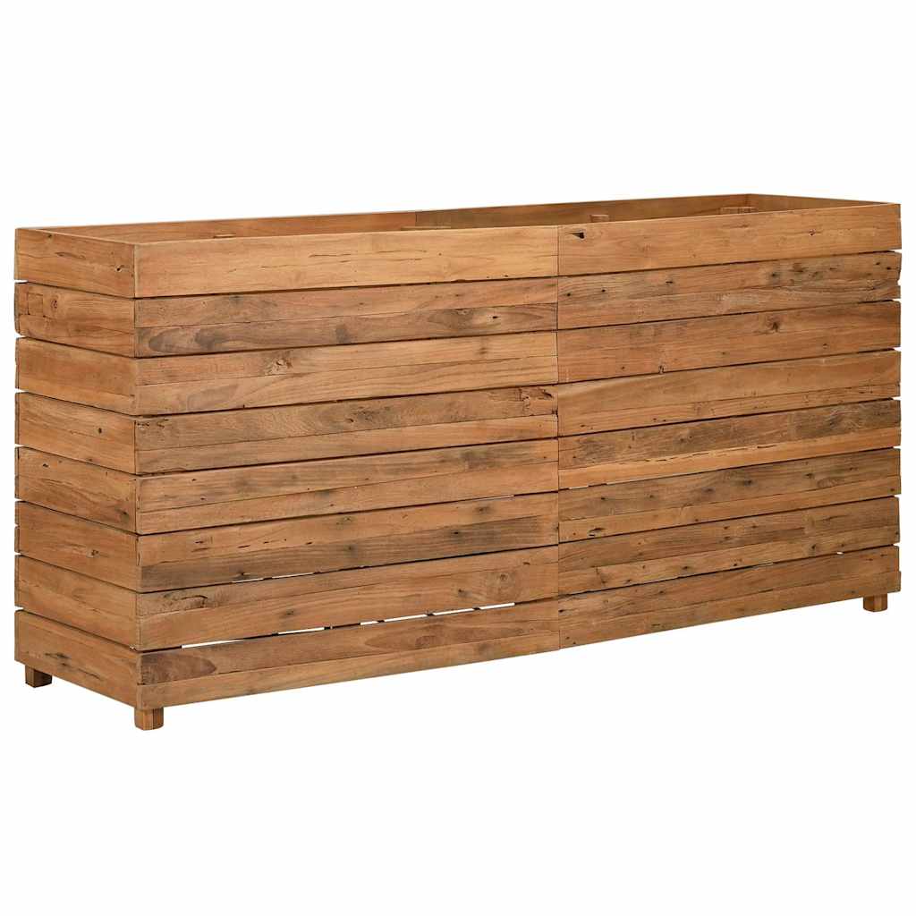 vidaXL Ζαρντινιέρα Υπερυψωμένη 150x40x72 εκ. Ανακυκλ. Ξύλο Teak/Ατσάλι - Image 5