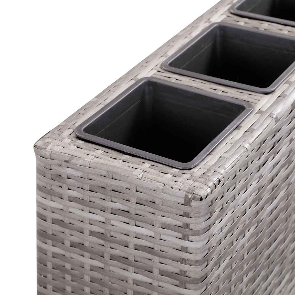vidaXL Ζαρντινιέρα Υπερυψωμένη 4 Δοχεία Γκρι 80x22x79 εκ. Συνθ. Ρατάν - Image 4