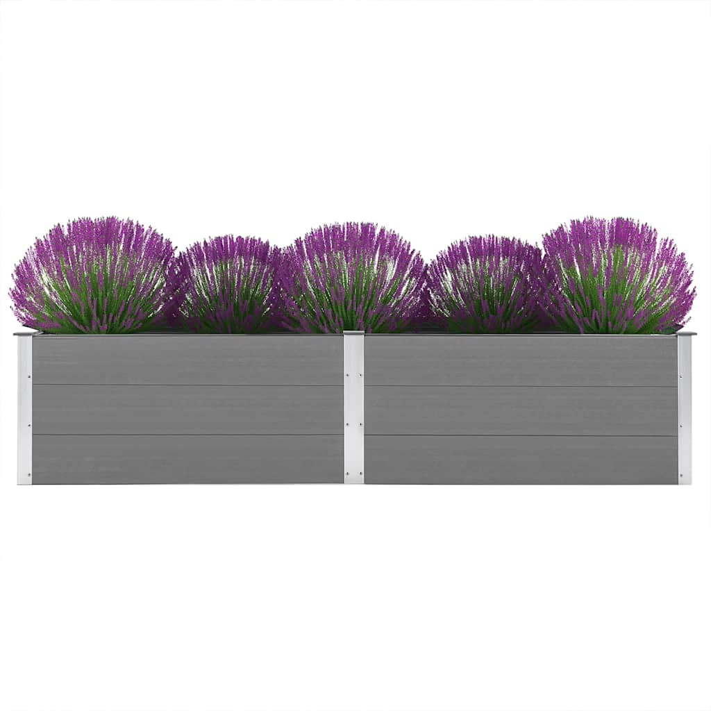 vidaXL Ζαρντινιέρα Υπερυψωμένη Γκρι 250 x 50 x 54 εκ. από WPC - Image 3