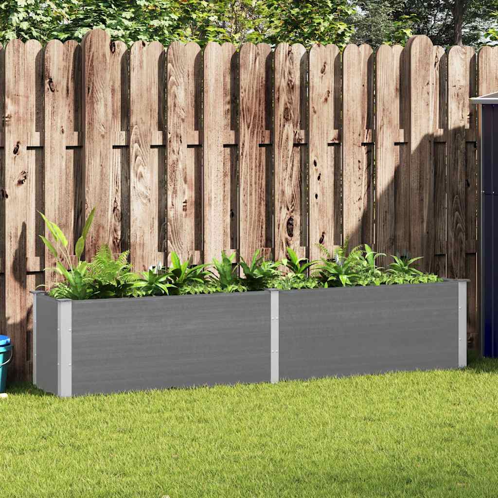 vidaXL Ζαρντινιέρα Υπερυψωμένη Γκρι 250 x 50 x 54 εκ. από WPC