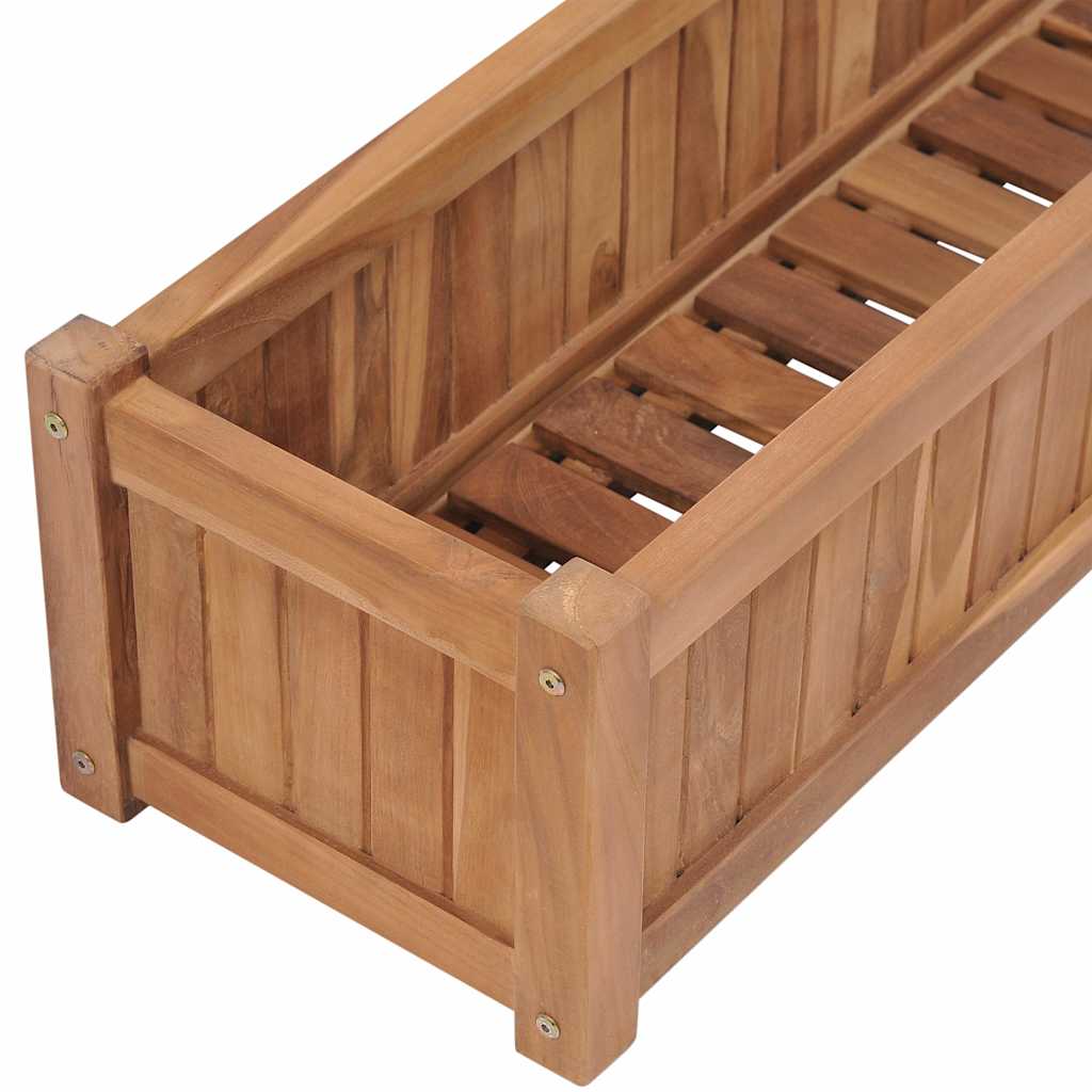 vidaXL Ζαρντινιέρα Υπερυψωμένη 200 x 30 x 25 εκ. από Μασίφ Ξύλο Teak - Image 5