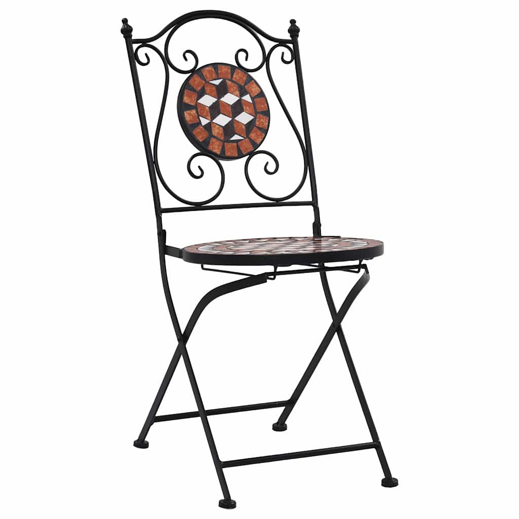 vidaXL Σετ Επίπλων Bistro «Μωσαϊκό» 3 τεμ. Τερακότα Κεραμικά Πλακίδια - Image 3
