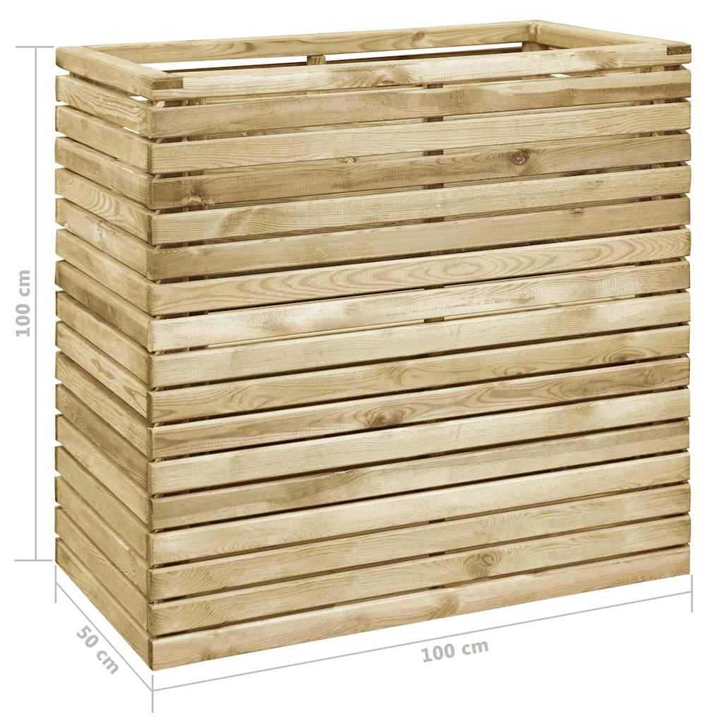 vidaXL Ζαρντινιέρα Υπερυψωμένη 100x50x100 εκ. Εμποτισμένο Ξύλο Πεύκου - Image 5