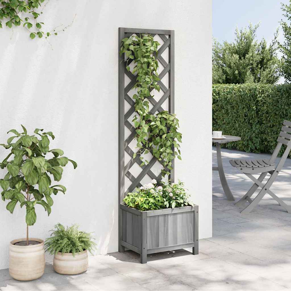 vidaXL Γλάστρα με Πλέγμα 40x30x135 εκ. από Μασίφ Ξύλο Ελάτης - Image 3