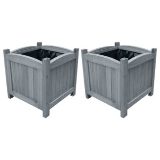 vidaXL Ζαρντινιέρες Υπερυψωμένες 2 τεμ. 30x30x30 εκ. Μασίφ Ξύλο Ελάτης