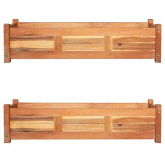 vidaXL Ζαρντινιέρες Υπερυψωμένες 2 τεμ. 100x30x25 εκ. από Ξύλο Ακακίας
