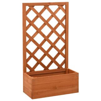 vidaXL Γλάστρα Κήπου με Καφασωτό Πορτοκαλί 50x25x90 εκ. Ξύλο Ελάτης