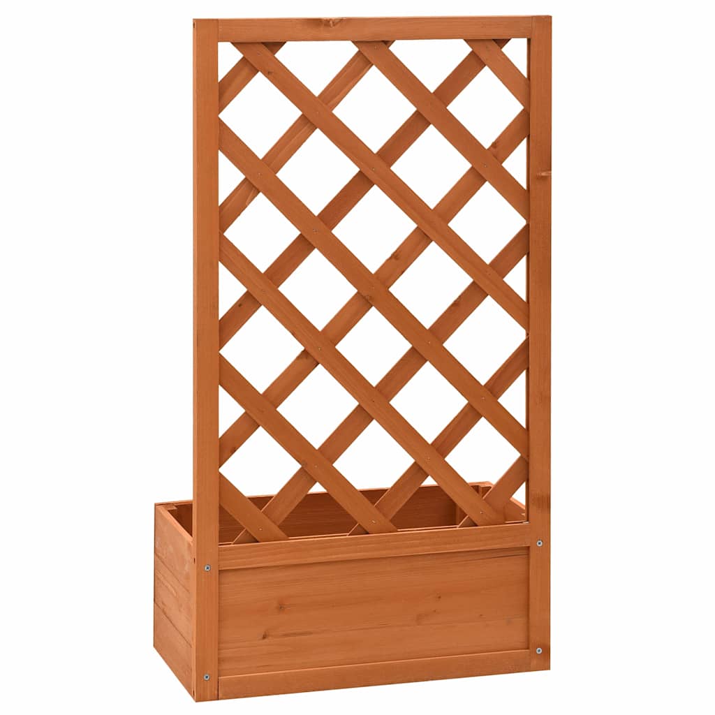 vidaXL Γλάστρα Κήπου με Καφασωτό Πορτοκαλί 50x25x90 εκ. Ξύλο Ελάτης - Image 4