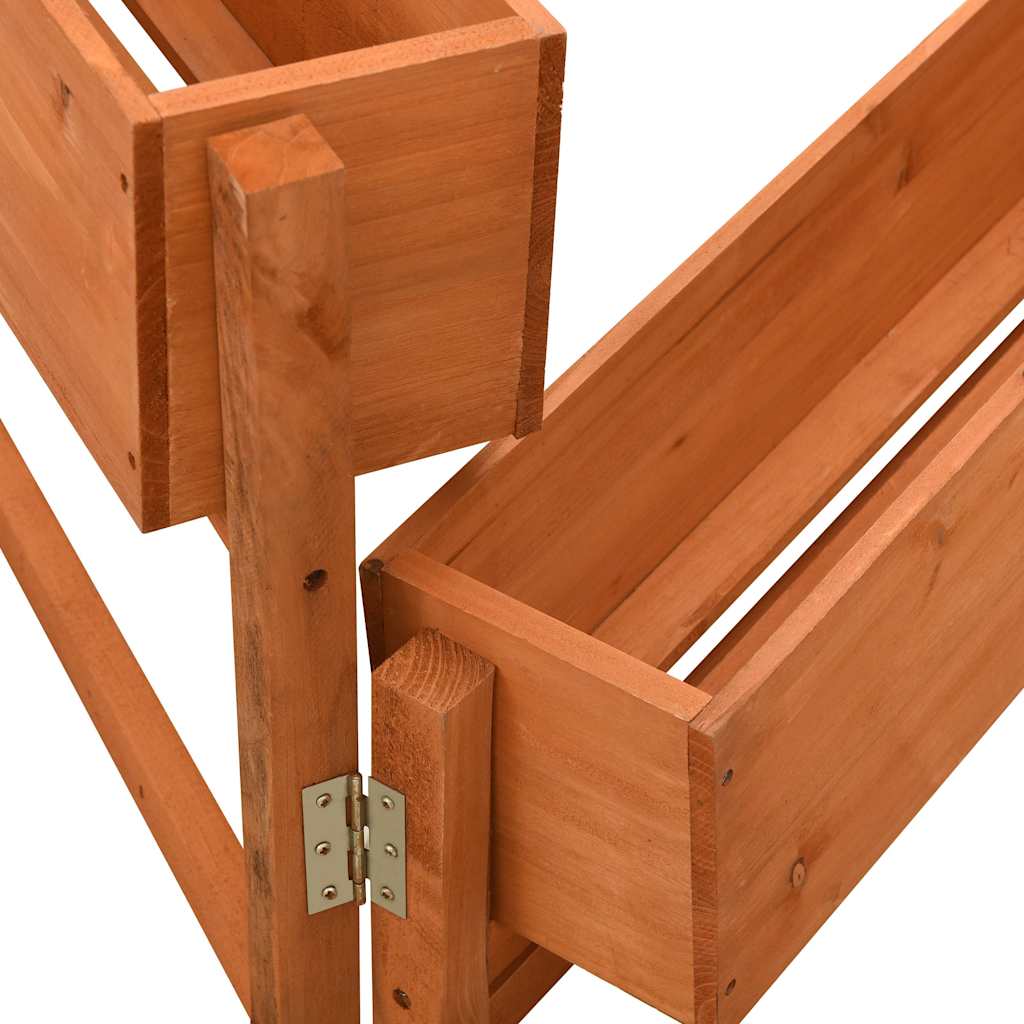 vidaXL Ζαρντινιέρα Πτυσσόμενη Πορτοκαλί 60x14x75 εκ. Μασίφ Ξύλο Ελάτης - Image 3