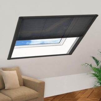 vidaXL Σήτα Παραθύρου Πλισέ Ανθρακί 120 x 120 εκ. από Αλουμίνιο