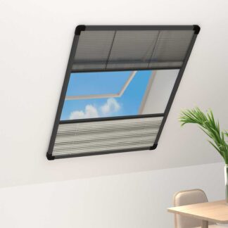vidaXL Σήτα Παραθύρου Πλισέ με Σκίαστρο 80 x 100 εκ. Αλουμινίου