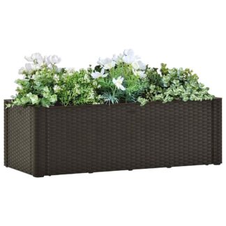 vidaXL Ζαρντινιέρα Κήπου Μόκα 100x43x33 εκ. με Αυτόματο Πότισμα