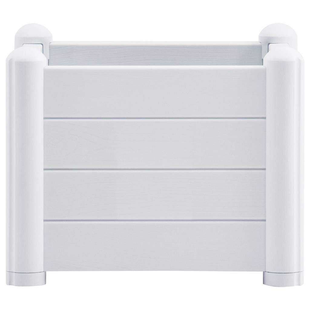 vidaXL Ζαρντινιέρα Υπερυψωμένη Λευκή 43 x 43 x 35 εκ. Πολυπροπυλένιο - Image 3