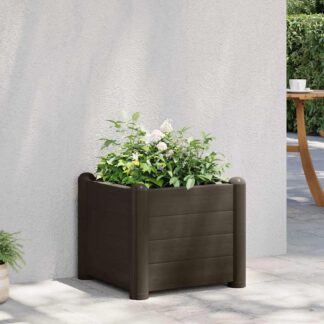 vidaXL Ζαρντινιέρα Υπερυψωμένη Μόκα 43 x 43 x 35 εκ. Πολυπροπυλένιο