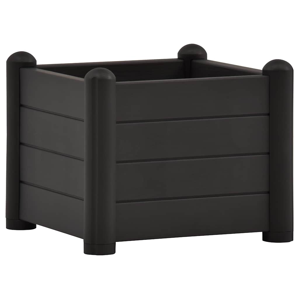 vidaXL Ζαρντινιέρα Υπερυψωμένη Ανθρακί 43 x 43 x 35 εκ. Πολυπροπυλένιο - Image 2