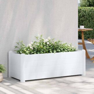 vidaXL Ζαρντινιέρα Υπερυψωμένη Λευκή 100 x 43 x 35 εκ. Πολυπροπυλένιο