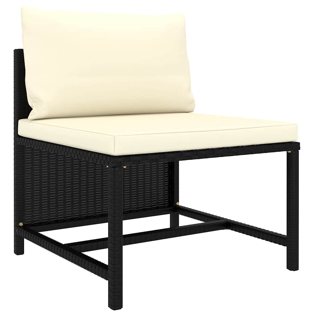vidaXL Σαλόνι Κήπου 9 Τεμαχίων Μαύρο από Συνθετικό Ρατάν με Μαξιλάρια - Image 4