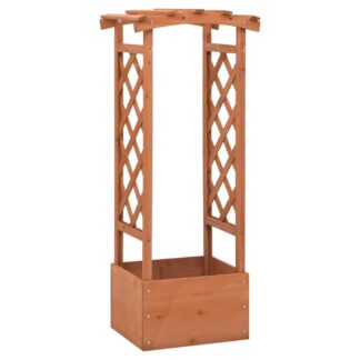 vidaXL Γλάστρα με Καφασωτό Αψίδα 49x39x117 εκ. από Μασίφ Ξύλο Ελάτης