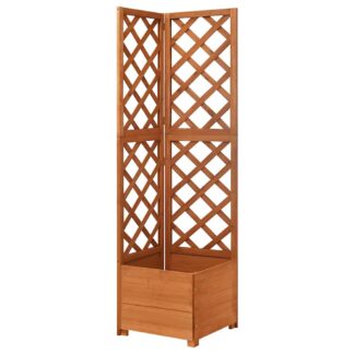 vidaXL Γλάστρα Γωνιακή με Καφασωτό 40 x 40 x 150 εκ. από Ξύλο Ελάτης