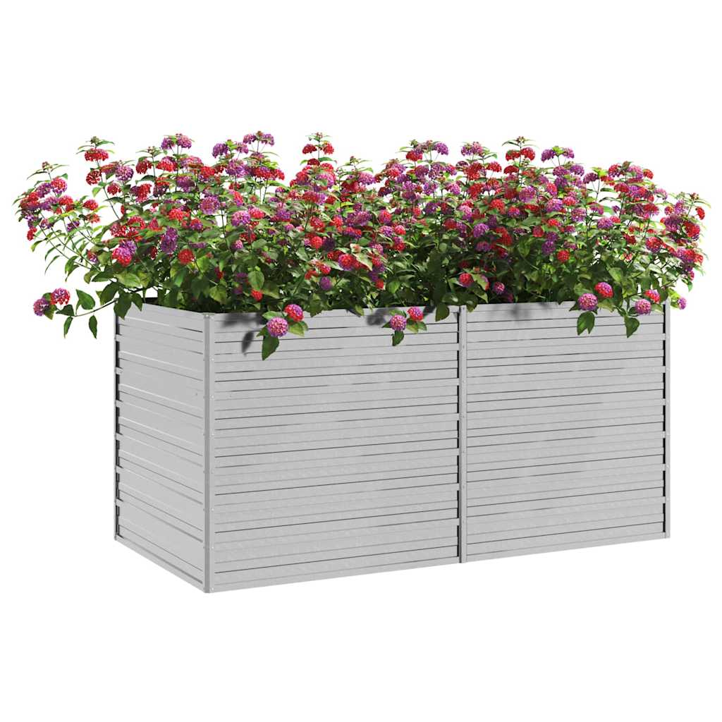 vidaXL Ζαρντινιέρα Υπερυψωμένη Ασημί 160x80x77 εκ. Γαλβανισμ. Χάλυβας - Image 3