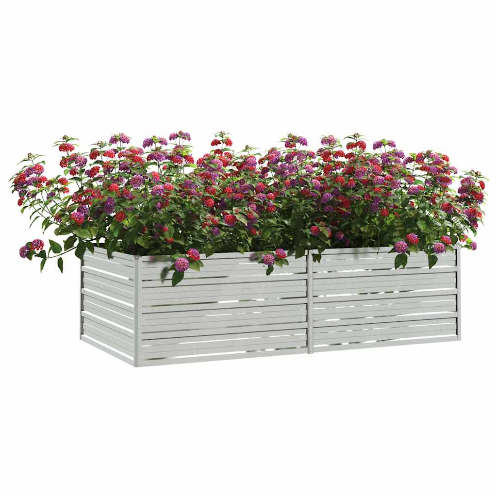 vidaXL Ζαρντινιέρα Υπερυψωμένη Ασημί 160x80x45 εκ. Γαλβανισμ. Χάλυβας - Image 3