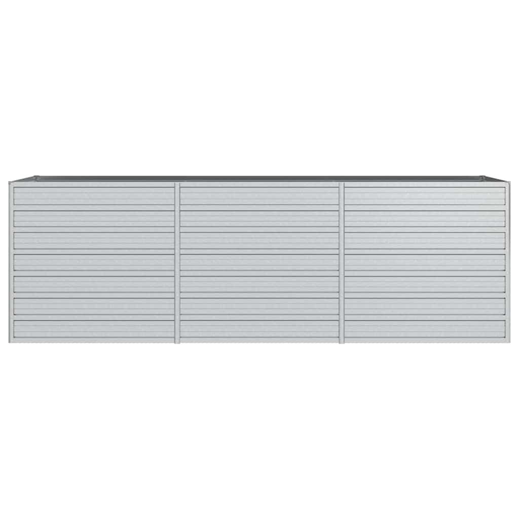 vidaXL Ζαρντινιέρα Υπερυψωμένη Ασημί 240x80x77 εκ. Γαλβανισμ. Χάλυβας - Image 4