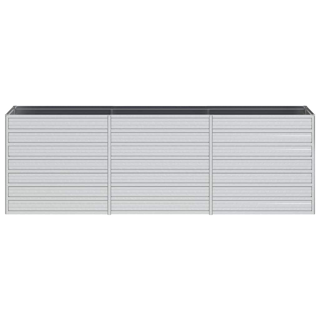 vidaXL Ζαρντινιέρα Υπερυψωμένη Ασημί 240x40x77 εκ. Γαλβανισμ. Χάλυβας - Image 4