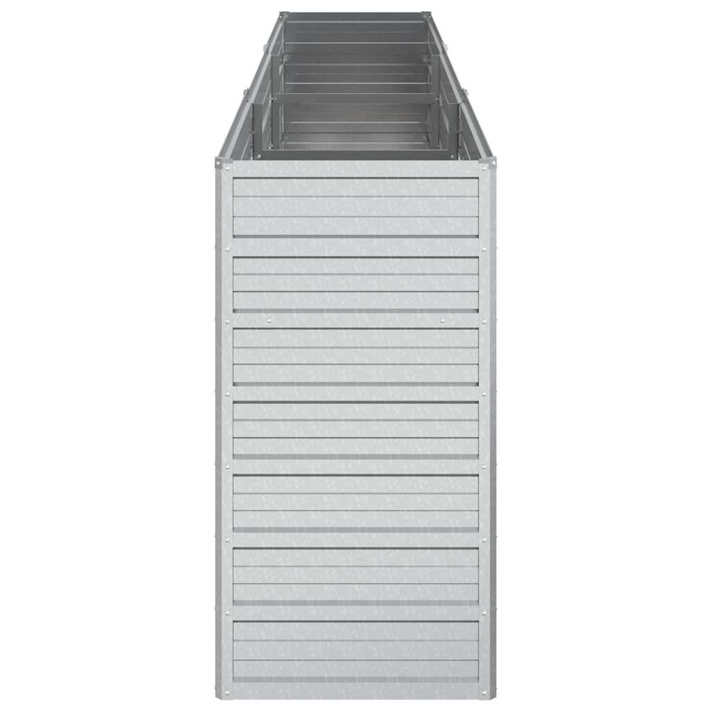vidaXL Ζαρντινιέρα Υπερυψωμένη Ασημί 240x40x77 εκ. Γαλβανισμ. Χάλυβας - Image 5