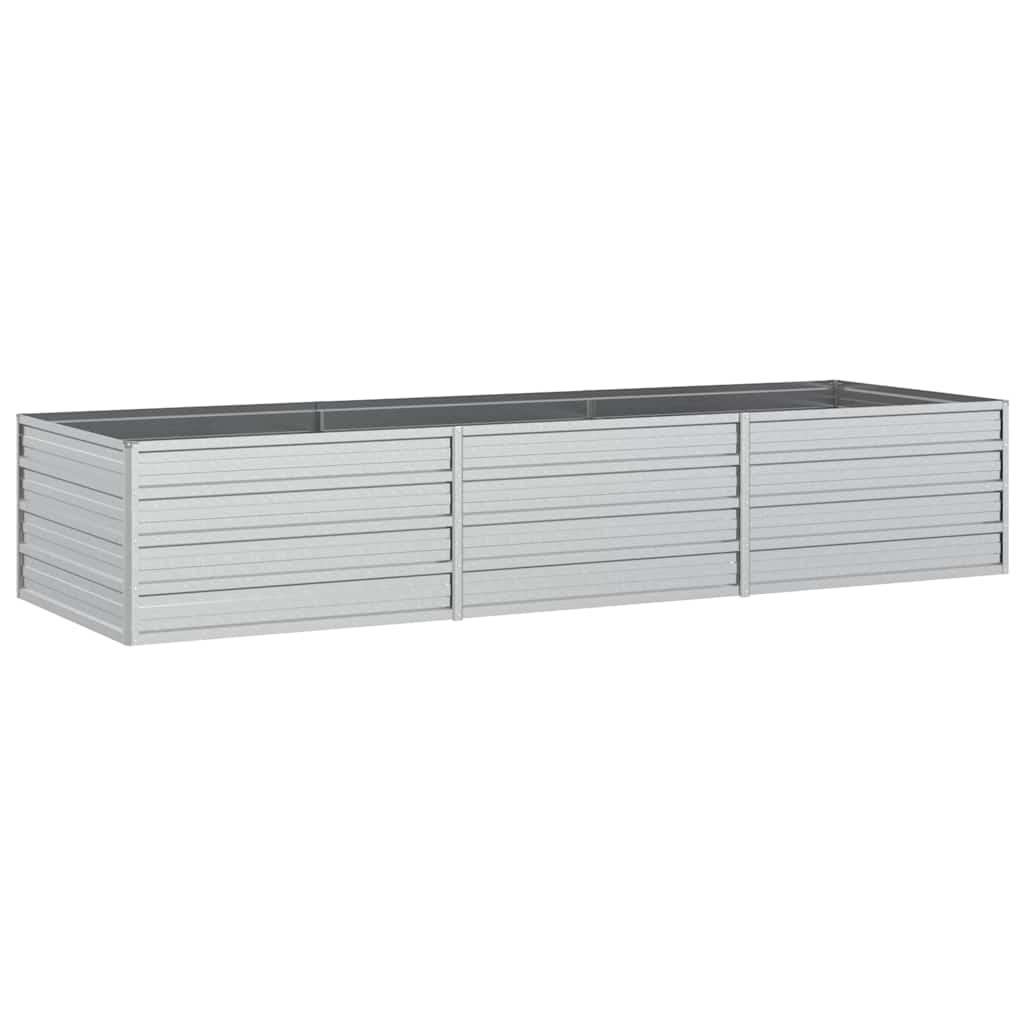 vidaXL Ζαρντινιέρα Υπερυψωμένη Ασημί 240x80x45 εκ. Γαλβανισμ. Χάλυβας - Image 2