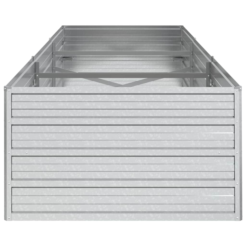 vidaXL Ζαρντινιέρα Υπερυψωμένη Ασημί 240x80x45 εκ. Γαλβανισμ. Χάλυβας - Image 5