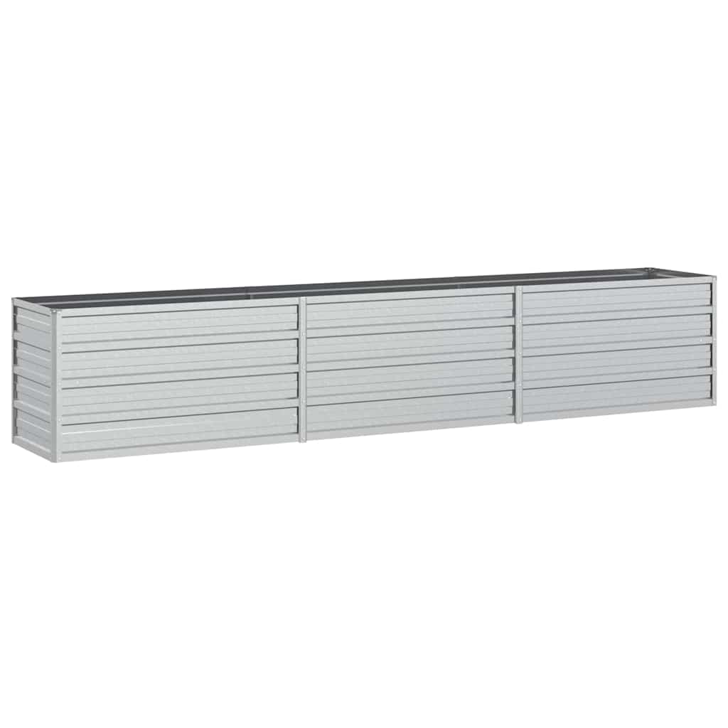 vidaXL Ζαρντινιέρα Υπερυψωμένη Ασημί 240x40x45 εκ. Γαλβανισμ. Χάλυβας - Image 2