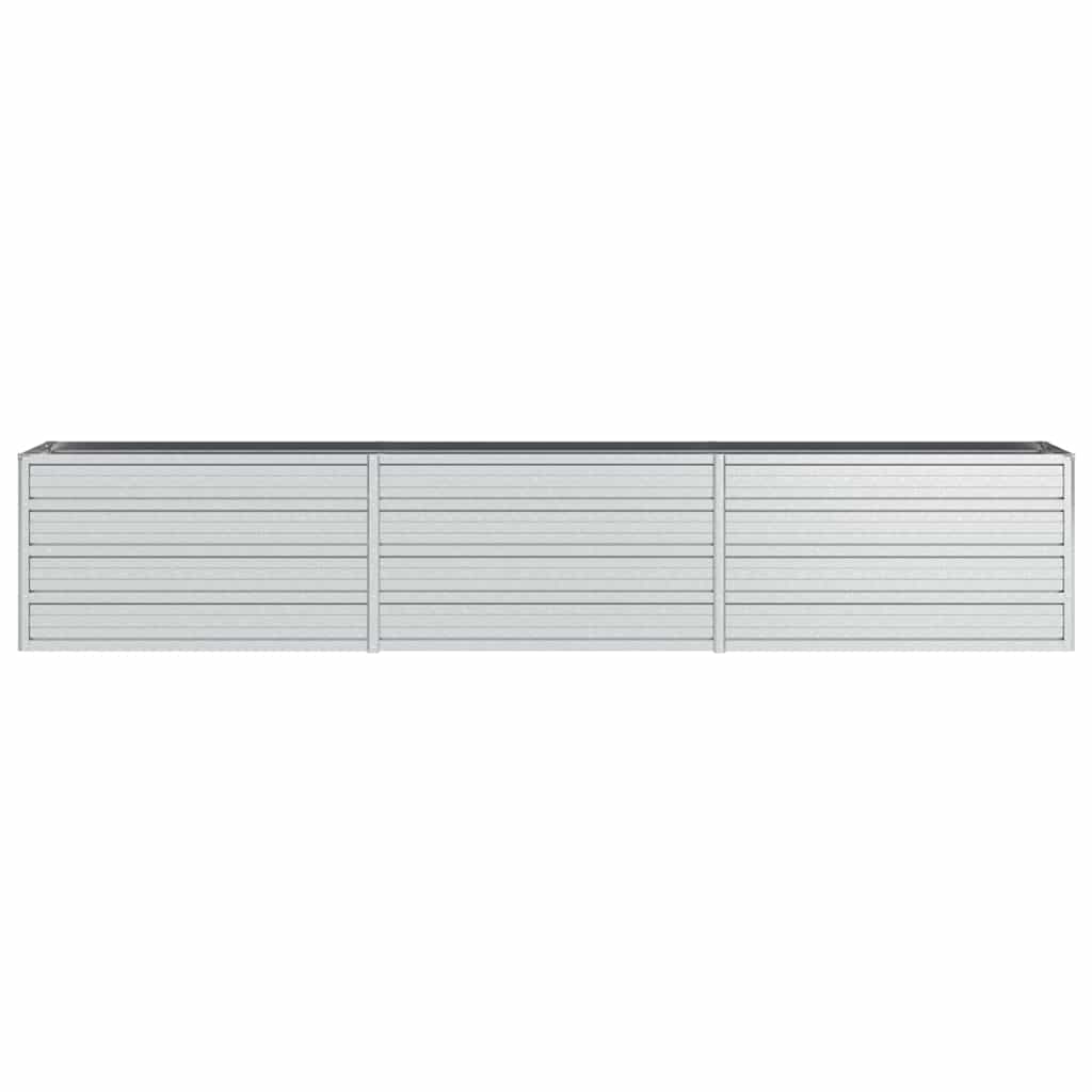 vidaXL Ζαρντινιέρα Υπερυψωμένη Ασημί 240x40x45 εκ. Γαλβανισμ. Χάλυβας - Image 4