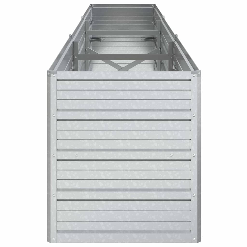 vidaXL Ζαρντινιέρα Υπερυψωμένη Ασημί 240x40x45 εκ. Γαλβανισμ. Χάλυβας - Image 5