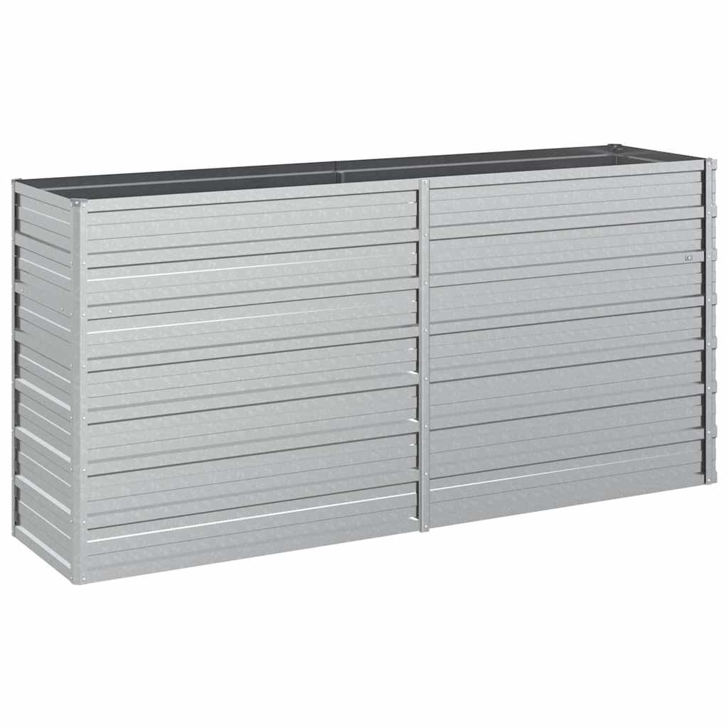 vidaXL Ζαρντινιέρα Υπερυψωμένη Ασημί 160x40x77 εκ. Γαλβανισμ. Χάλυβας - Image 2