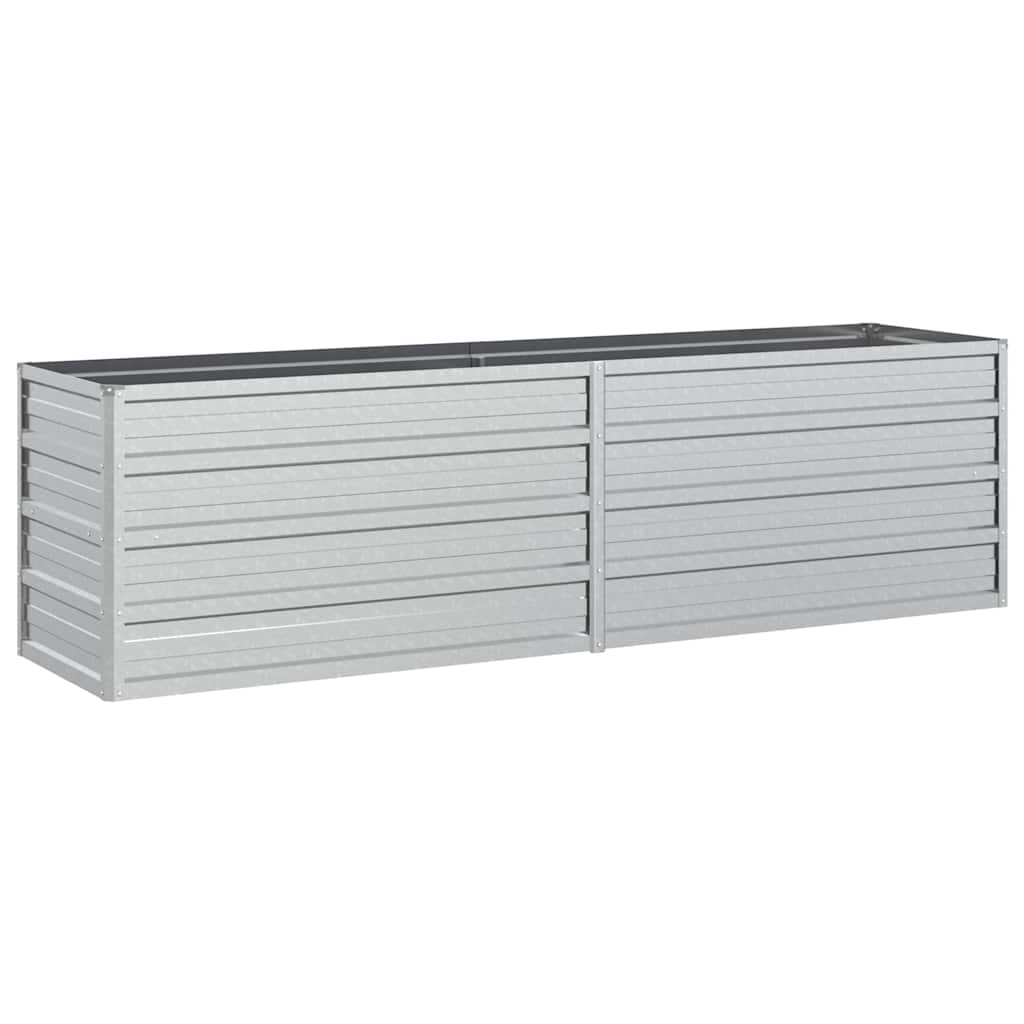 vidaXL Ζαρντινιέρα Υπερυψωμένη Ασημί 160x40x45 εκ. Γαλβανισμ. Χάλυβας - Image 2
