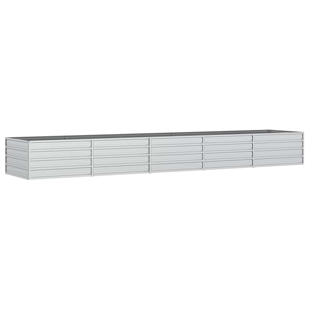 vidaXL Ζαρντινιέρα Υπερυψωμένη Ασημί 400x80x45 εκ. Γαλβανισμ. Χάλυβας - Image 2