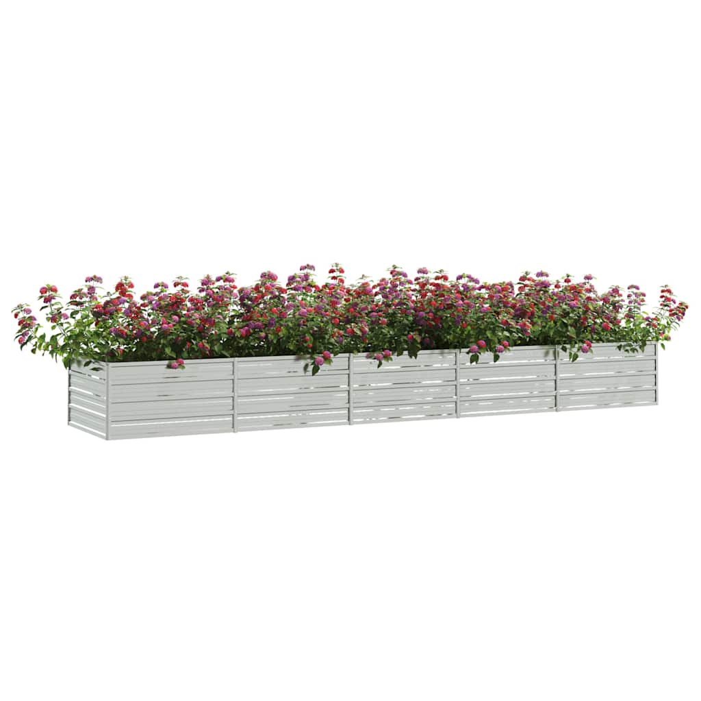 vidaXL Ζαρντινιέρα Υπερυψωμένη Ασημί 400x80x45 εκ. Γαλβανισμ. Χάλυβας - Image 3