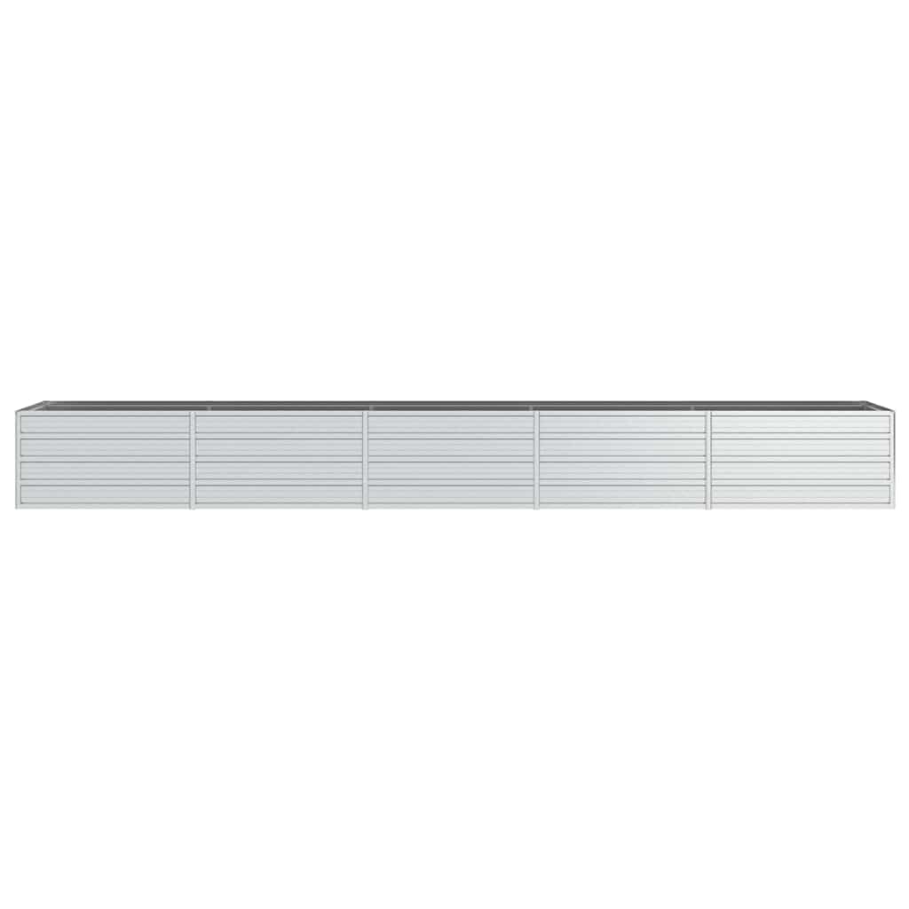vidaXL Ζαρντινιέρα Υπερυψωμένη Ασημί 400x80x45 εκ. Γαλβανισμ. Χάλυβας - Image 4