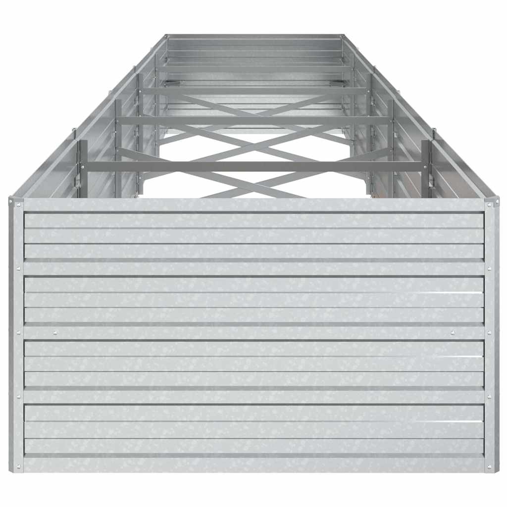vidaXL Ζαρντινιέρα Υπερυψωμένη Ασημί 400x80x45 εκ. Γαλβανισμ. Χάλυβας - Image 5
