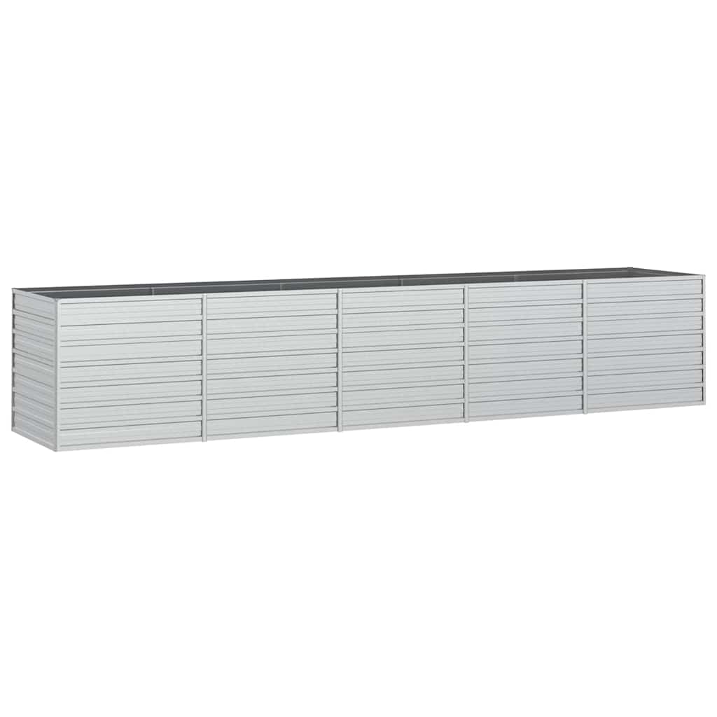 vidaXL Ζαρντινιέρα Υπερυψωμένη Ασημί 400x80x77 εκ. Γαλβανισμ. Χάλυβας - Image 2