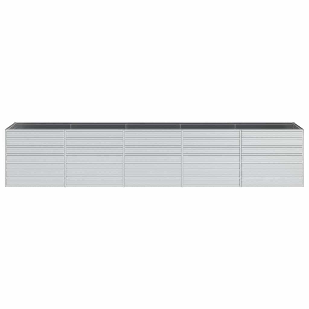 vidaXL Ζαρντινιέρα Υπερυψωμένη Ασημί 400x80x77 εκ. Γαλβανισμ. Χάλυβας - Image 4