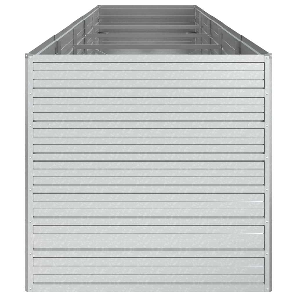 vidaXL Ζαρντινιέρα Υπερυψωμένη Ασημί 400x80x77 εκ. Γαλβανισμ. Χάλυβας - Image 5