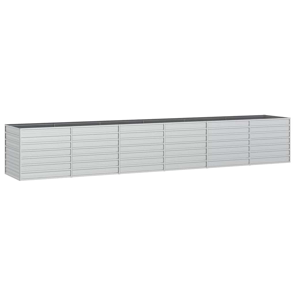 vidaXL Ζαρντινιέρα Υπερυψωμένη Ασημί 480x80x77 εκ. Γαλβανισμ. Χάλυβας - Image 2
