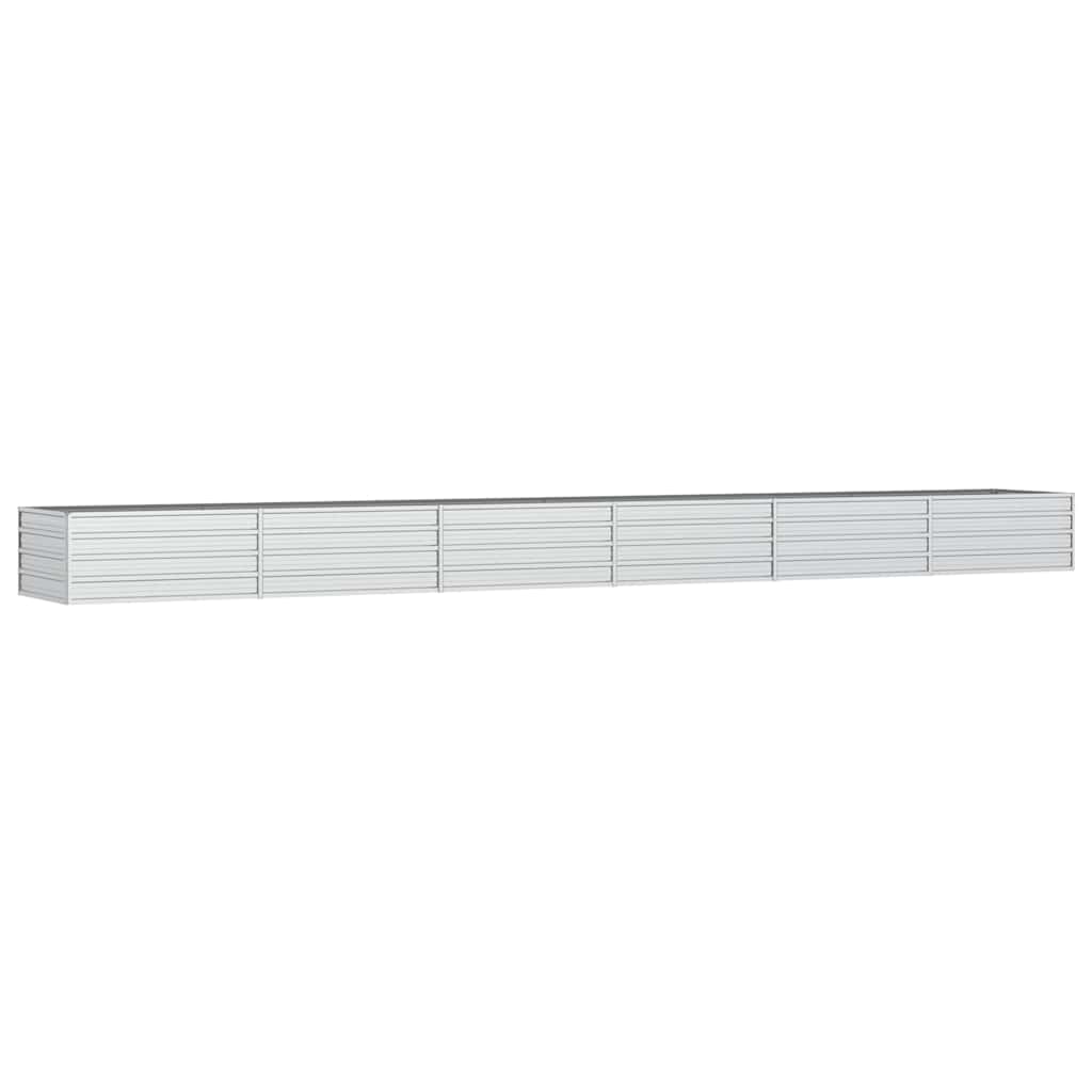 vidaXL Ζαρντινιέρα Υπερυψωμένη Ασημί 600x80x45 εκ. Γαλβανισμ. Χάλυβας - Image 2