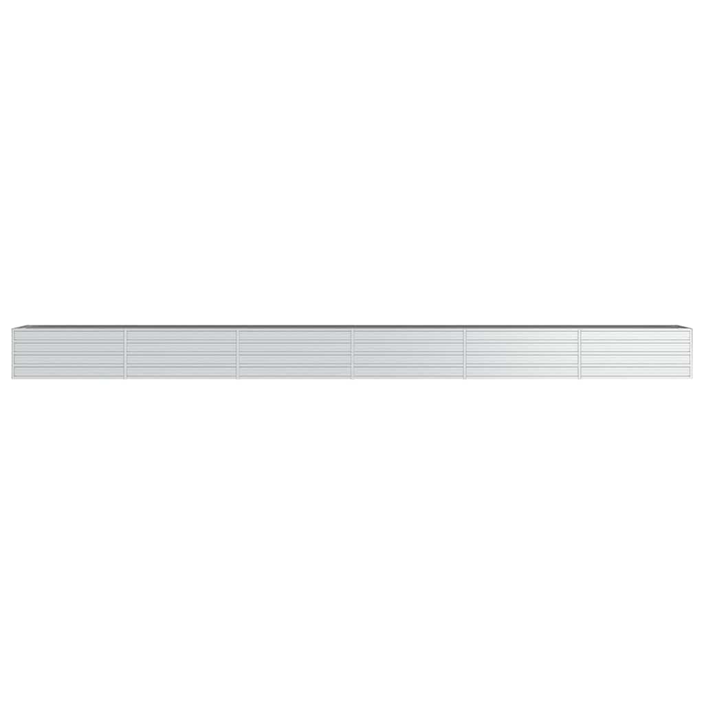 vidaXL Ζαρντινιέρα Υπερυψωμένη Ασημί 600x80x45 εκ. Γαλβανισμ. Χάλυβας - Image 4