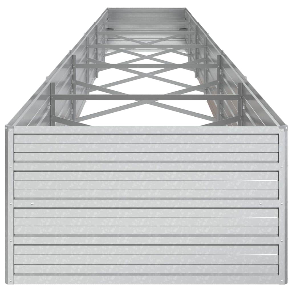 vidaXL Ζαρντινιέρα Υπερυψωμένη Ασημί 600x80x45 εκ. Γαλβανισμ. Χάλυβας - Image 5