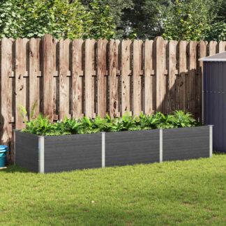 vidaXL Ζαρντινιέρα Κήπου Υπερυψωμένη Γκρι 300 x 100 x 54 εκ. από WPC