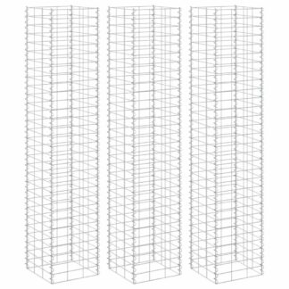 vidaXL Συρματοκιβώτια-Γλάστρες Υπερυψ. 3 τεμ. 30x30x150εκ. Σιδερένιες